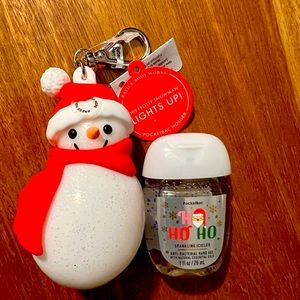 Light up Snow Man Pocket Bac Holder with Sanitizer
